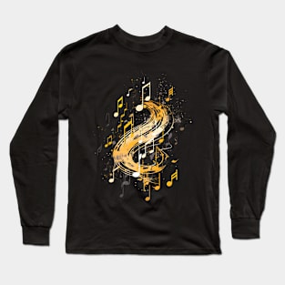 Music Notes River Long Sleeve T-Shirt